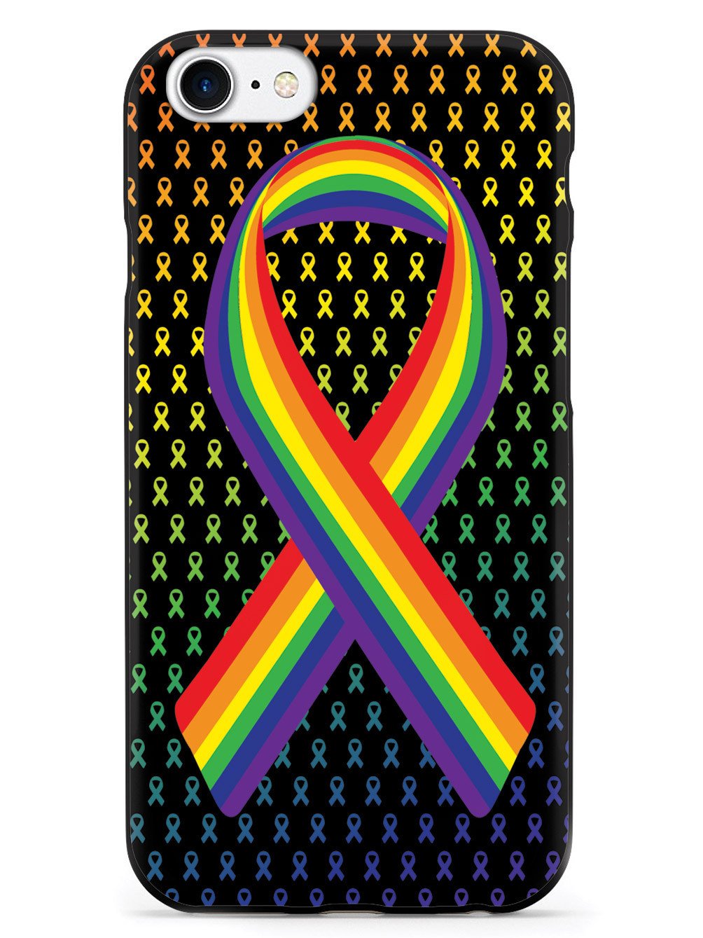 Rainbow Ribbon - LGBT Community Support - Black Case