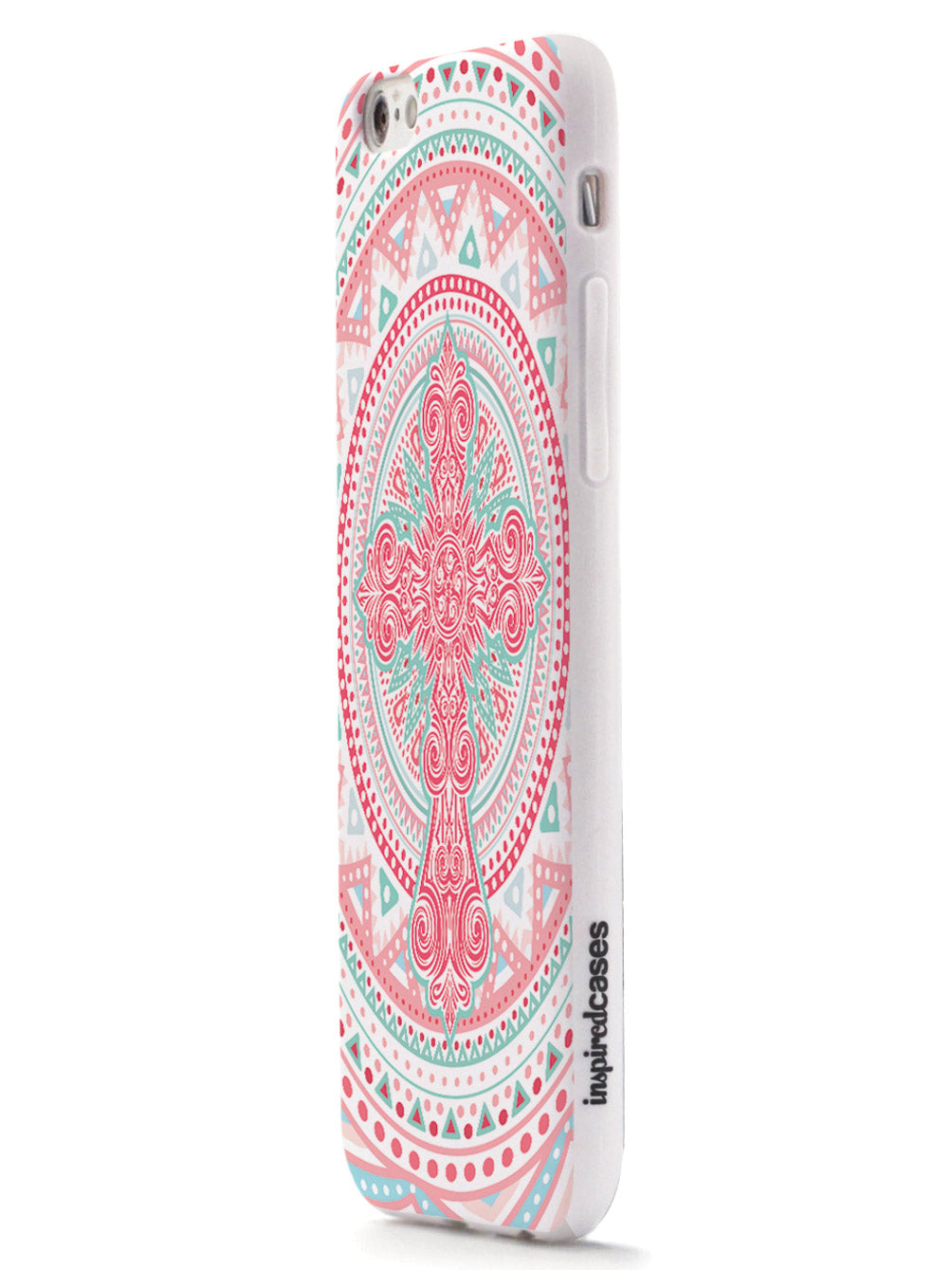 Ornate Cross - Coral and Mint Case