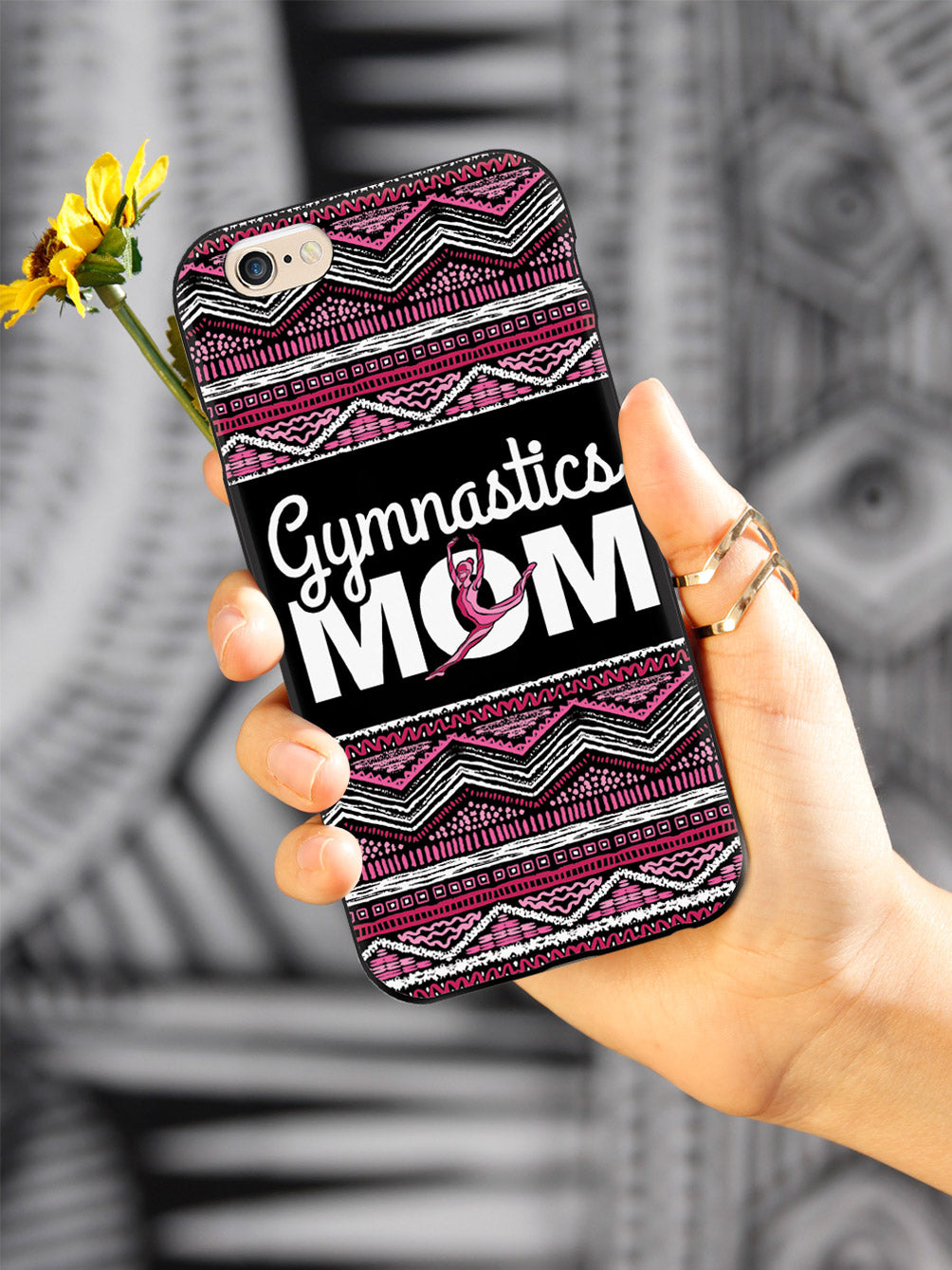 Pink Gymnastics Mom - Black Case