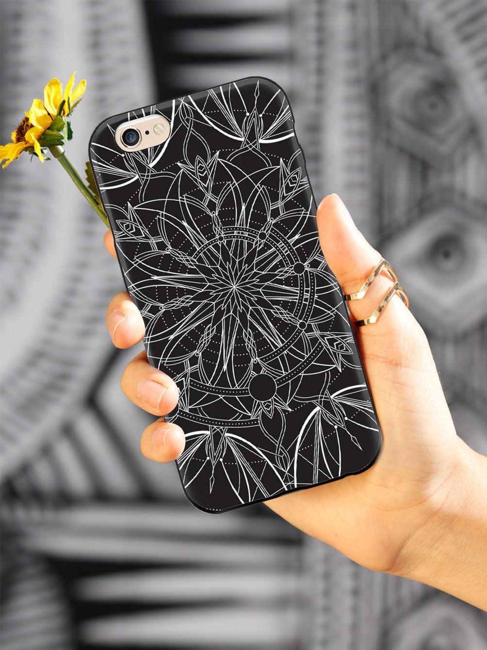 Intricate Mandala Line Art - Black Case
