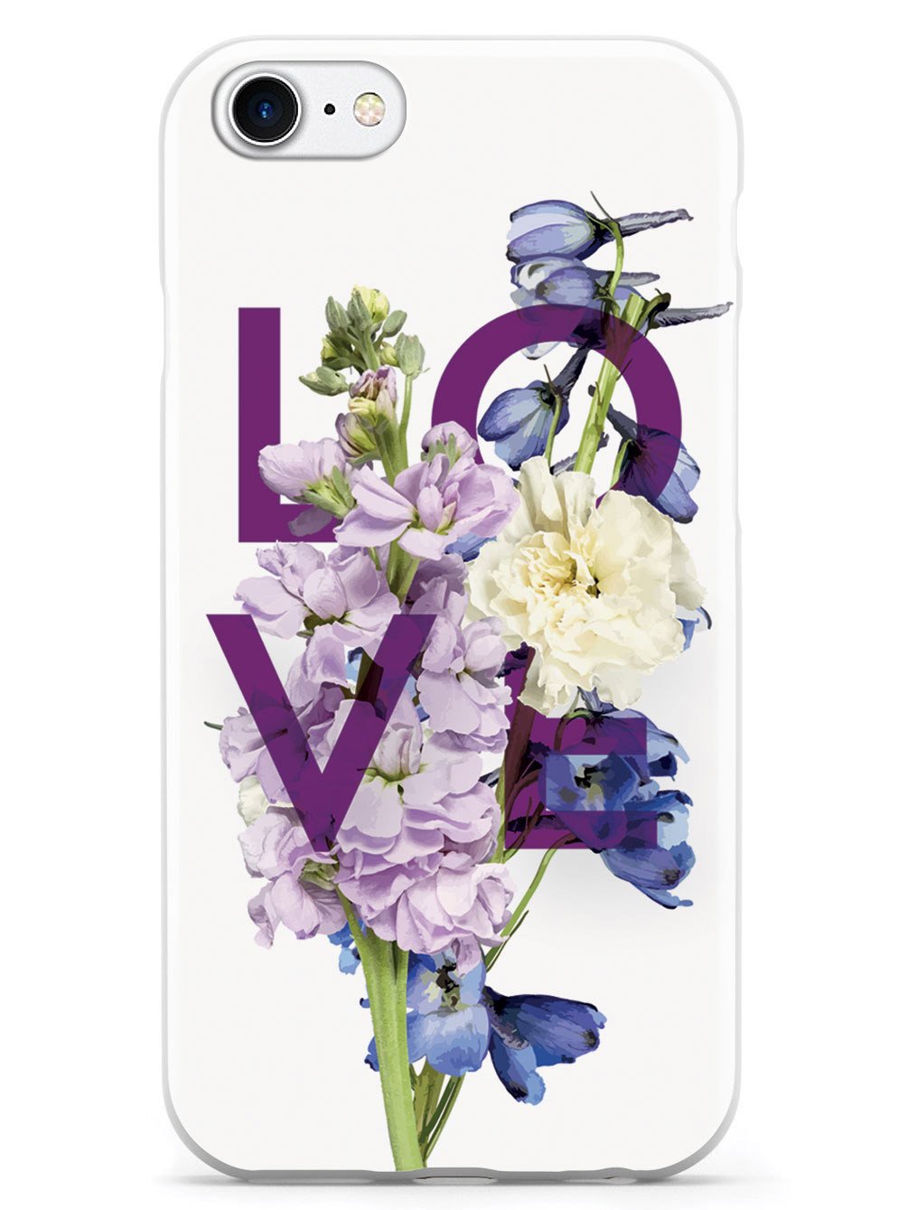 Love and Purple Flowers - White Case