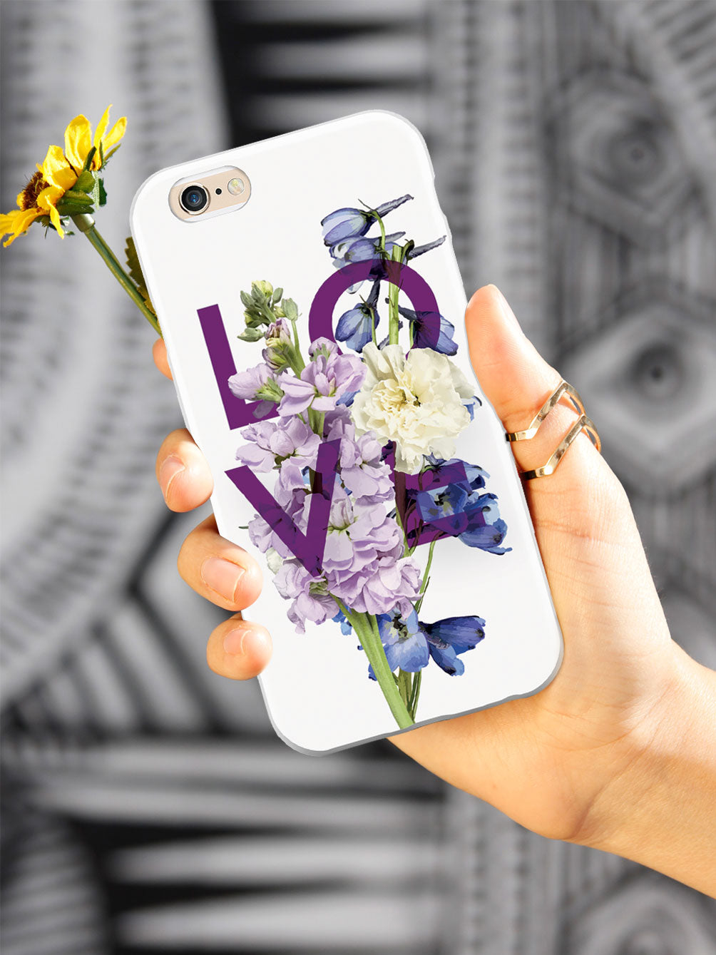 Love and Purple Flowers - White Case