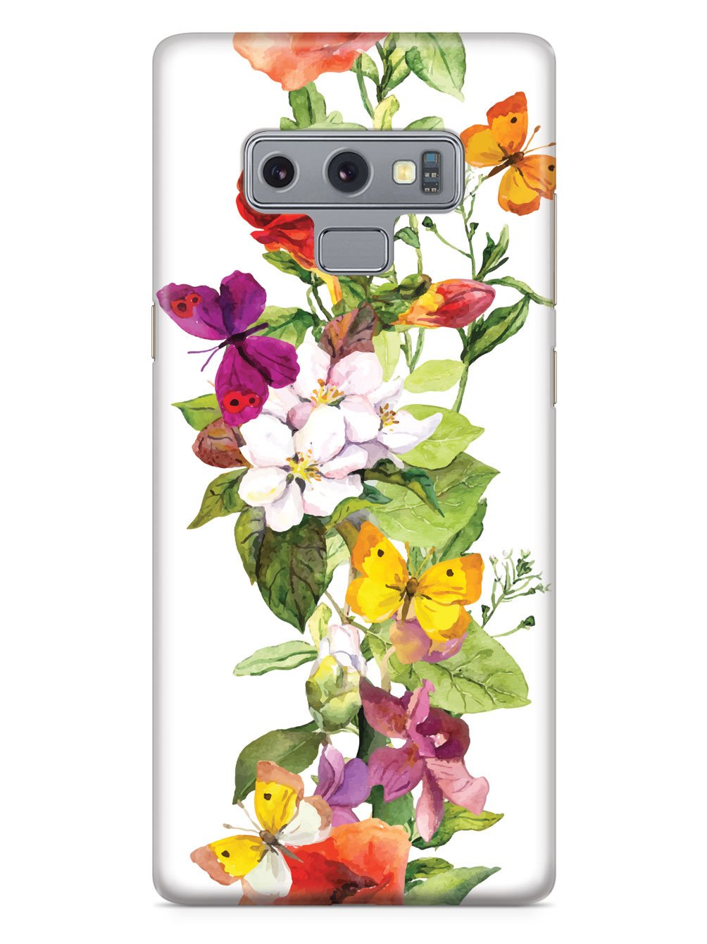 Watercolor Flowers and Butterflies Case