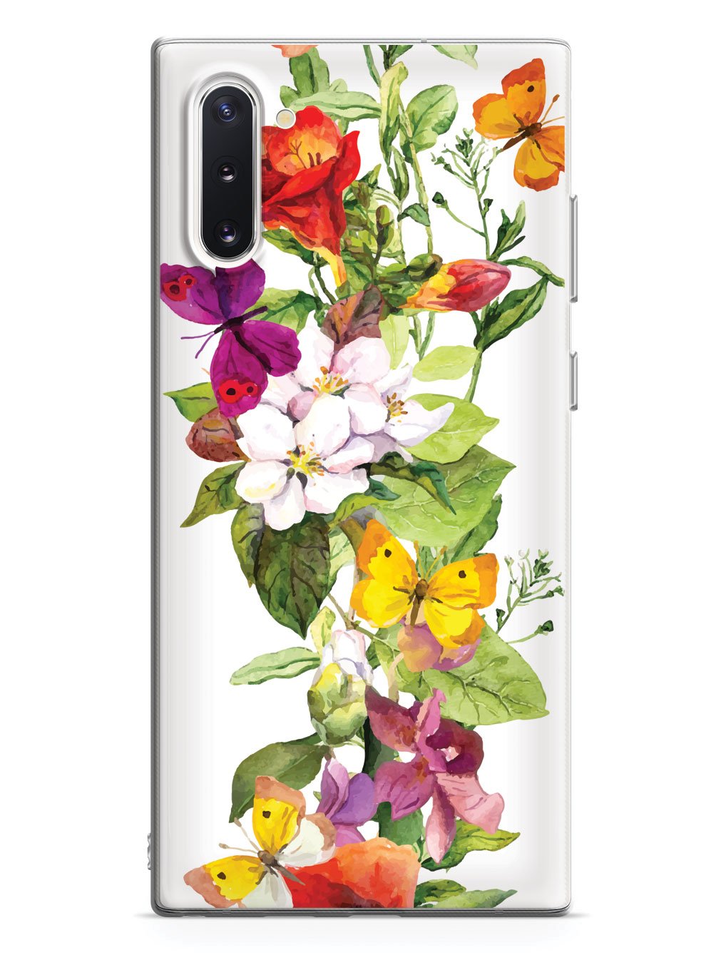 Watercolor Flowers and Butterflies Case