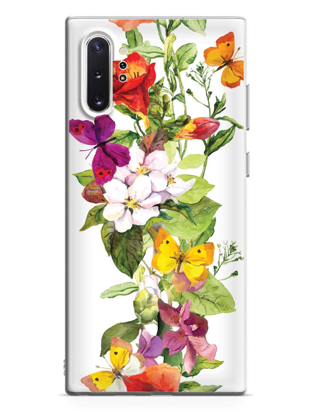 Watercolor Flowers and Butterflies Case