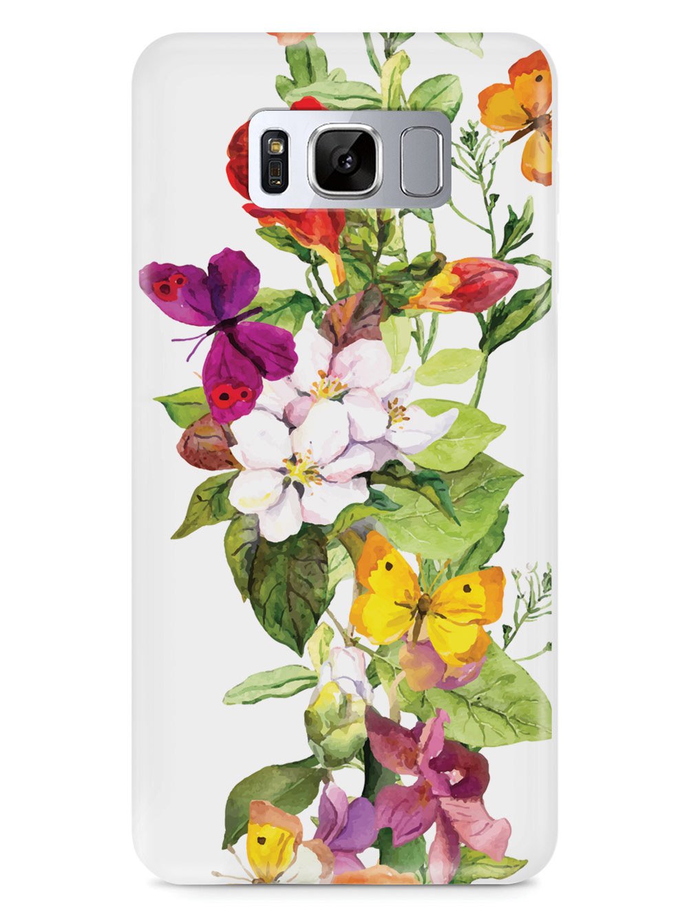Watercolor Flowers and Butterflies Case