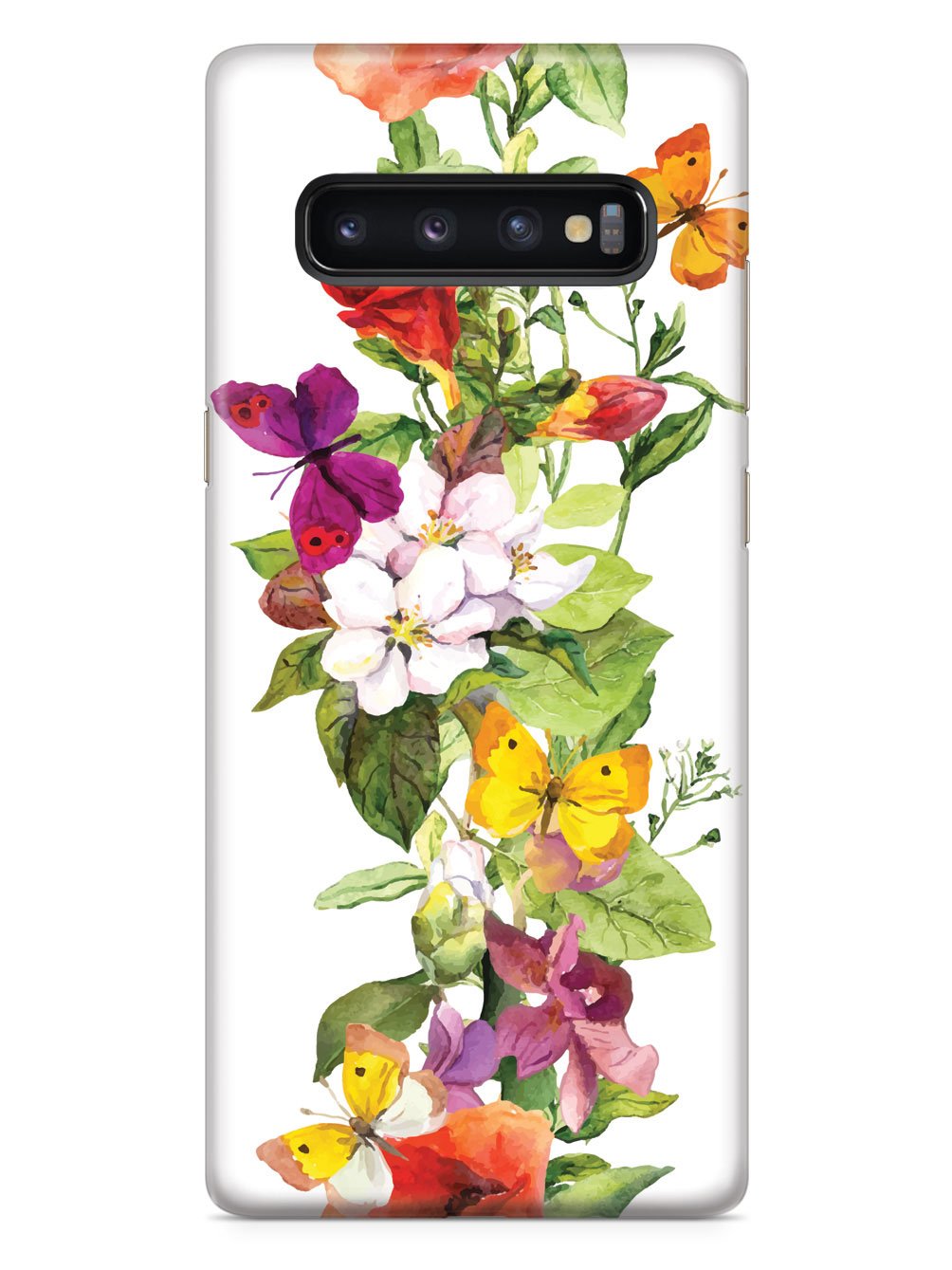 Watercolor Flowers and Butterflies Case