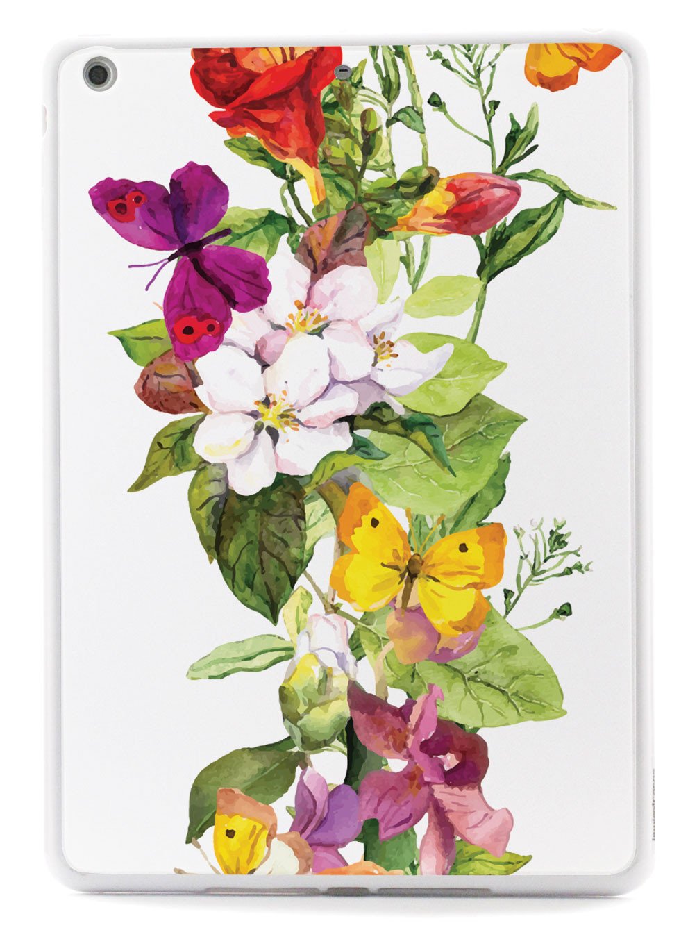 Watercolor Flowers and Butterflies Case