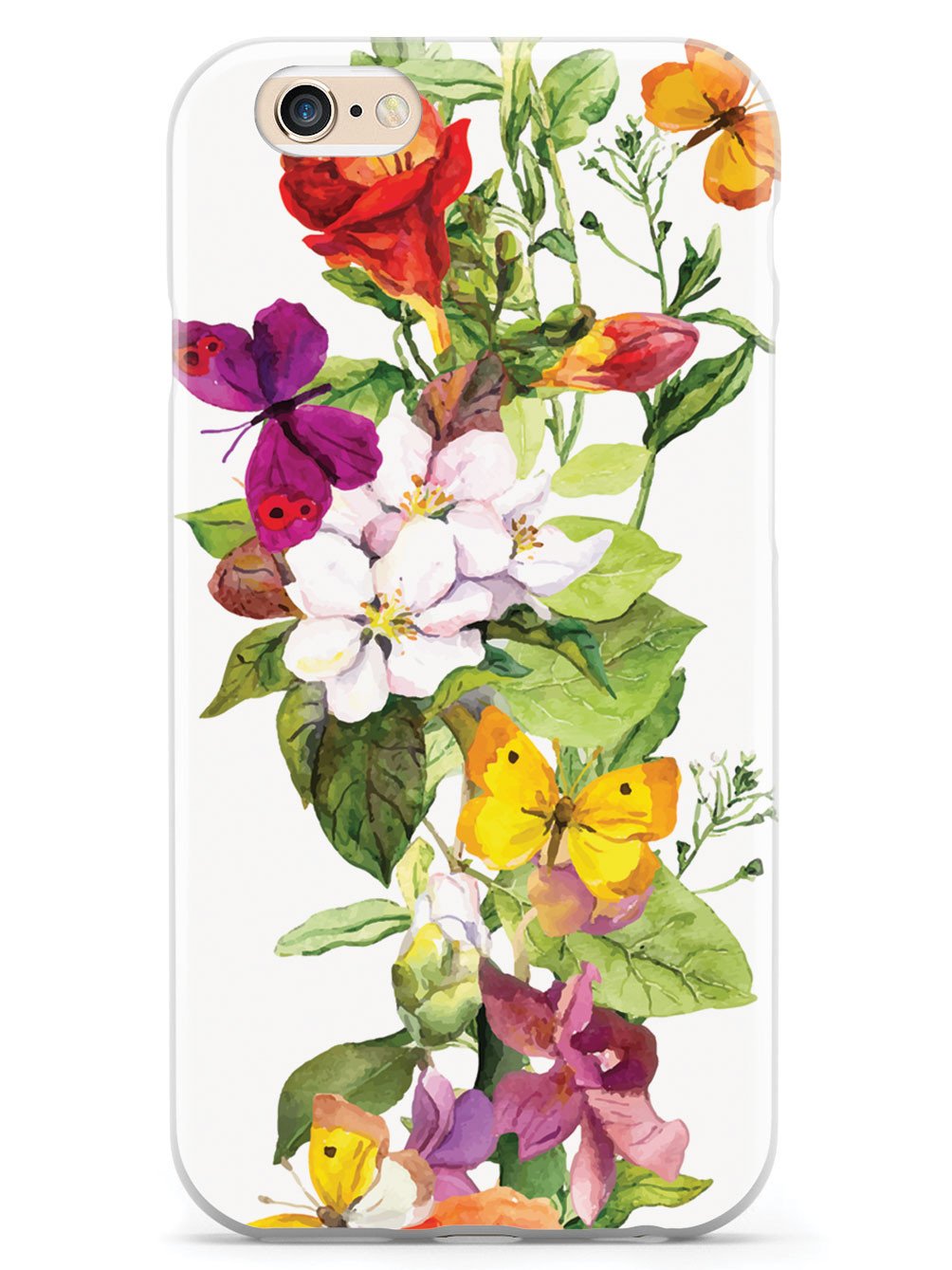 Watercolor Flowers and Butterflies Case