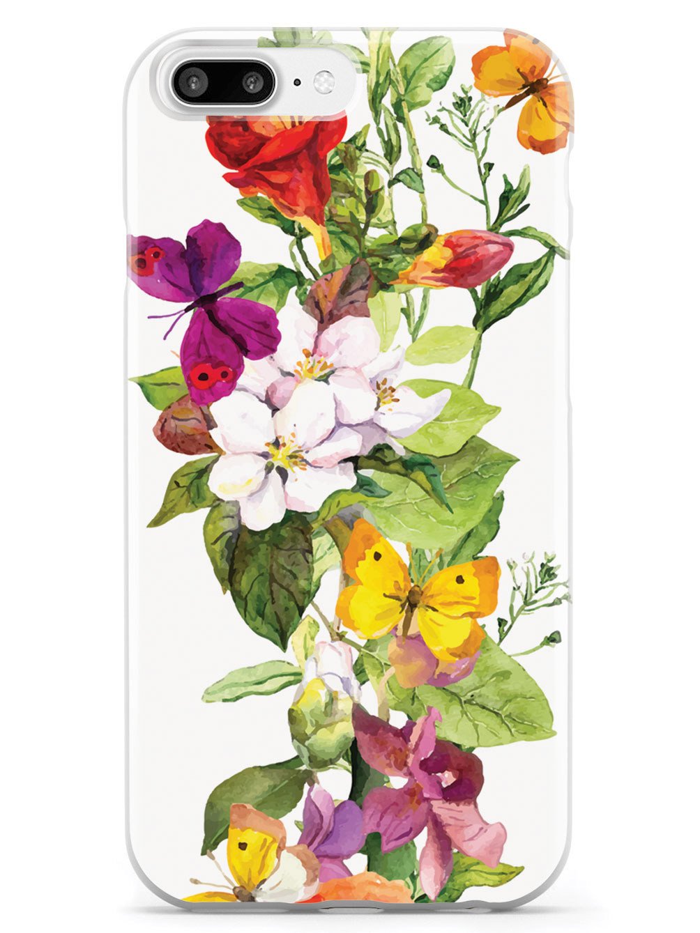 Watercolor Flowers and Butterflies Case