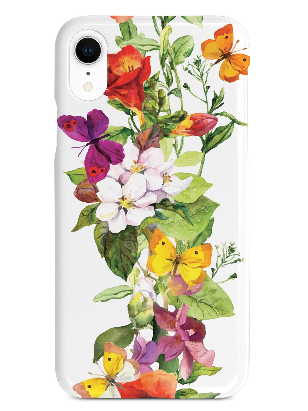 Watercolor Flowers and Butterflies Case