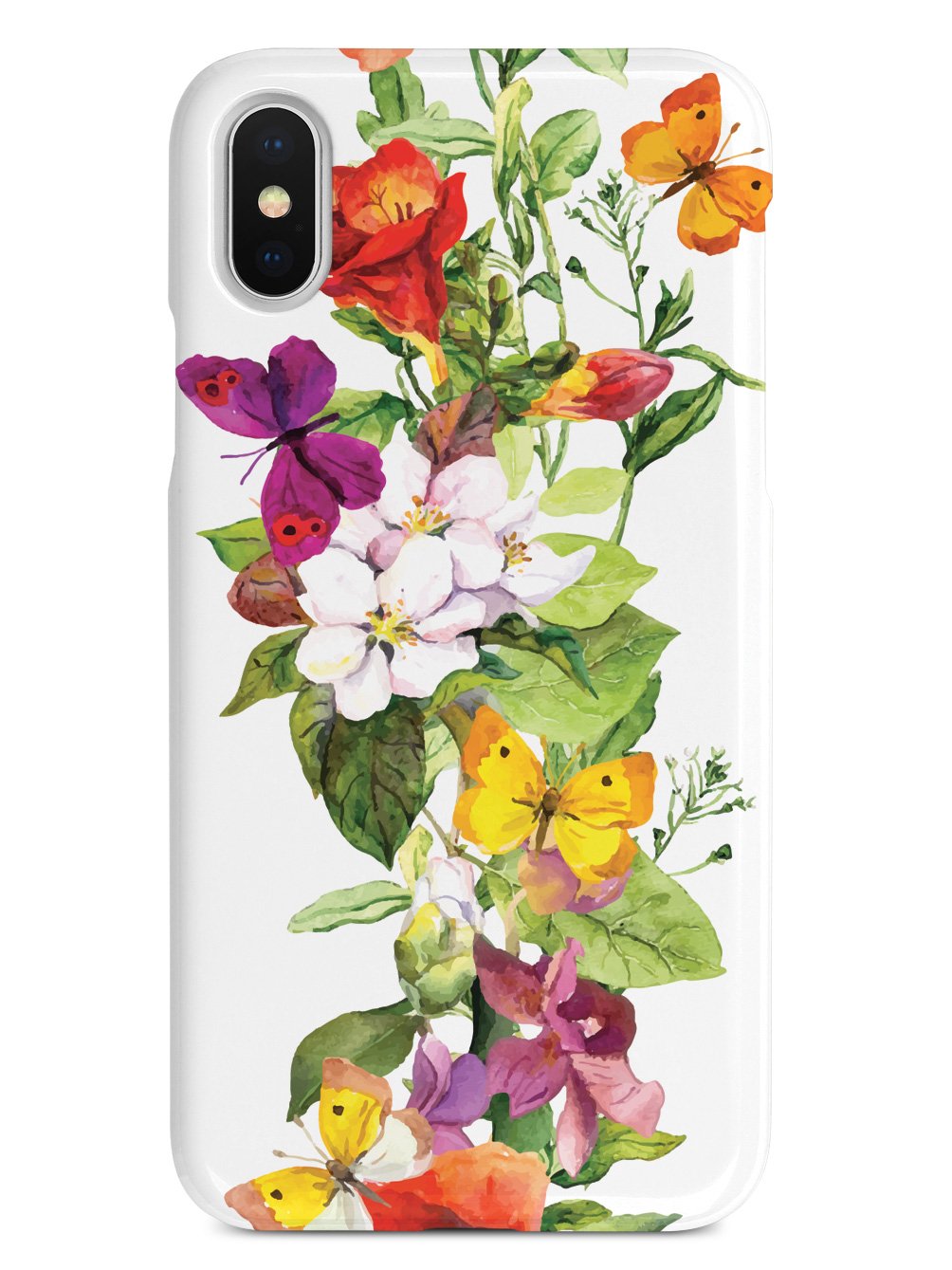 Watercolor Flowers and Butterflies Case