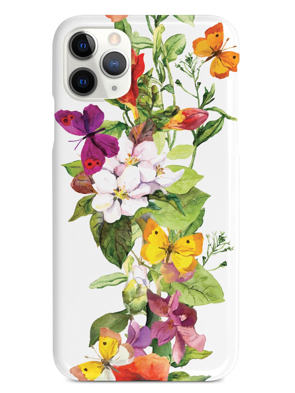 Watercolor Flowers and Butterflies Case
