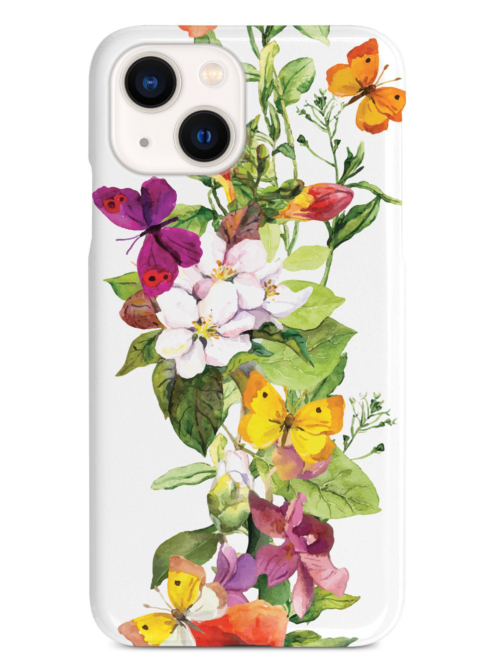 Watercolor Flowers and Butterflies Case