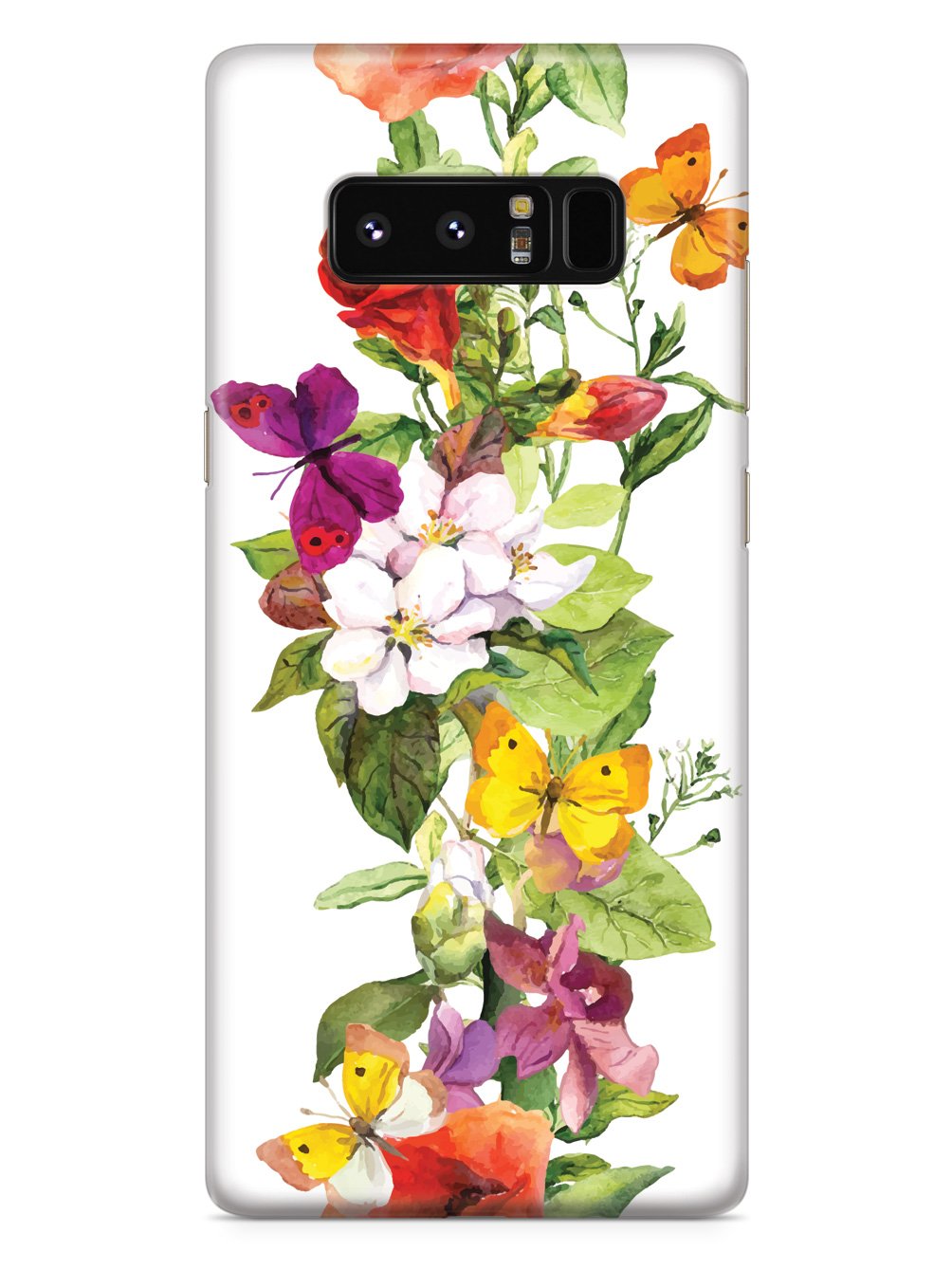 Watercolor Flowers and Butterflies Case