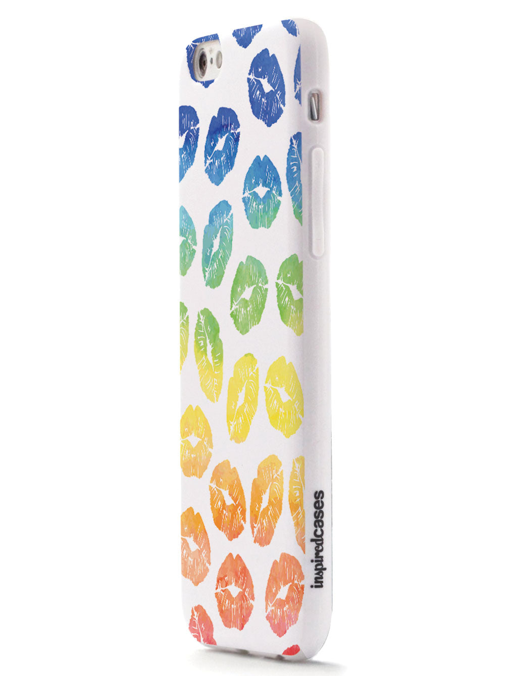 Lip Print Pattern - Watercolor Rainbow - White Case