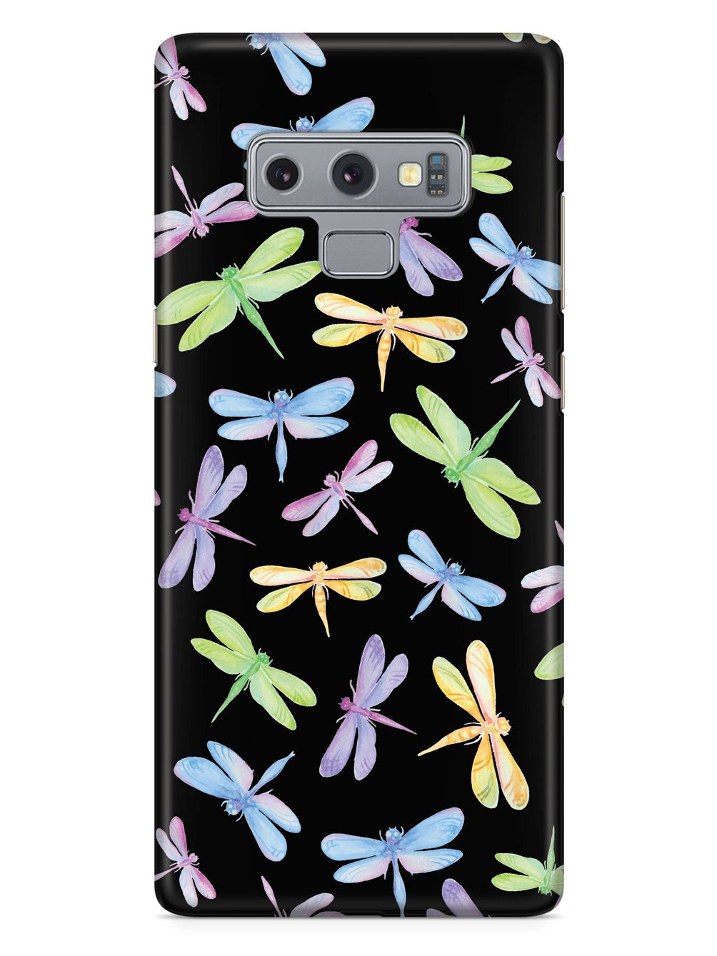 Watercolor Dragonflies Pattern - Black Case
