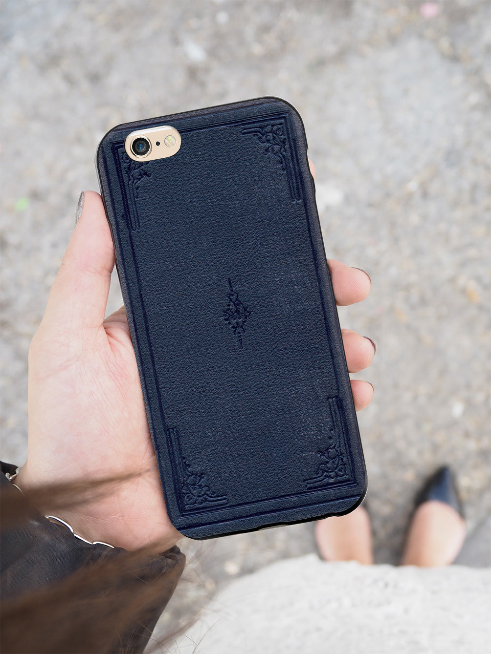 Dark Blue Book Cover - Black Case