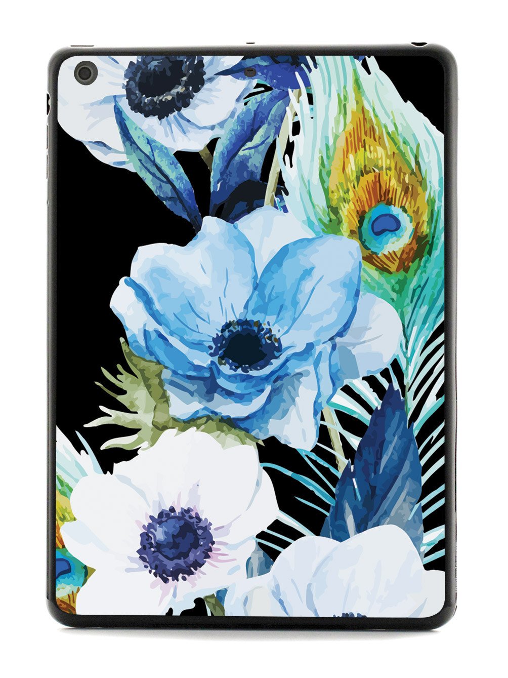Peacock Feather Flowers - Black Case