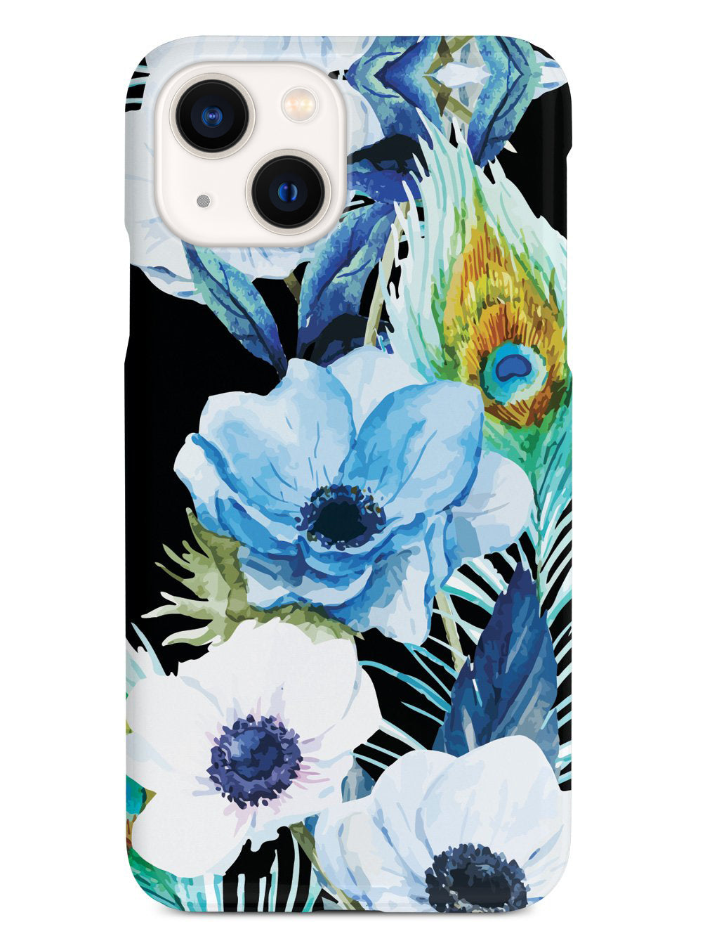 Peacock Feather Flowers - Black Case
