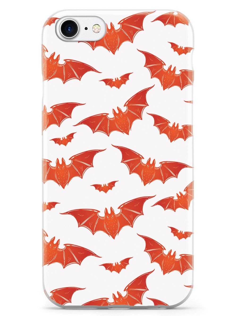 Orange Halloween Bats - White Case