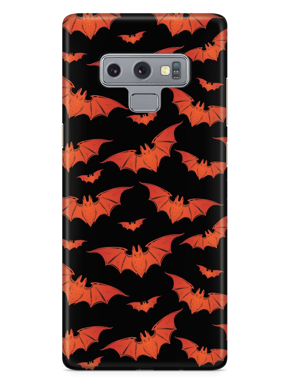 Orange Halloween Bats - Black Case