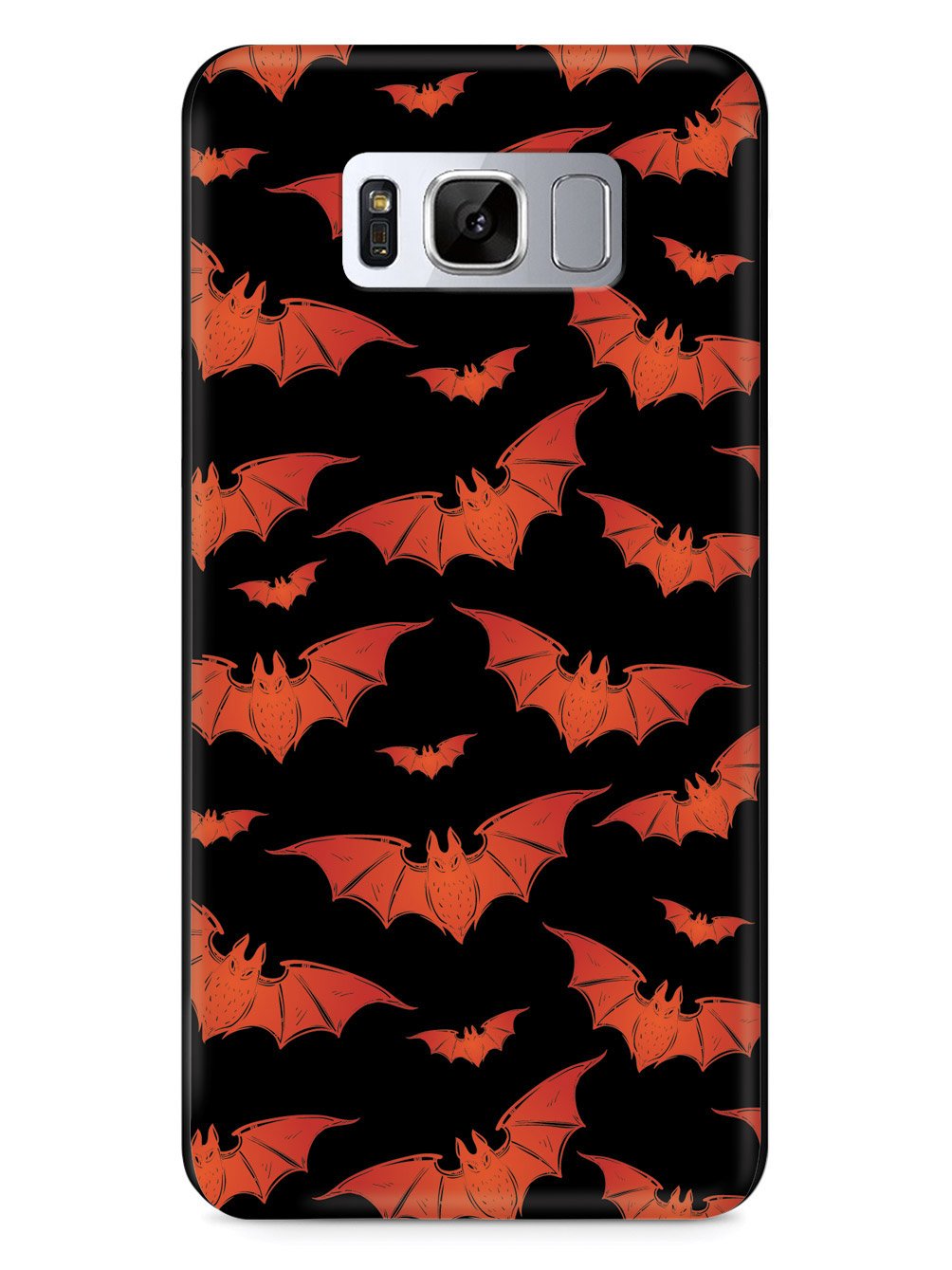 Orange Halloween Bats - Black Case