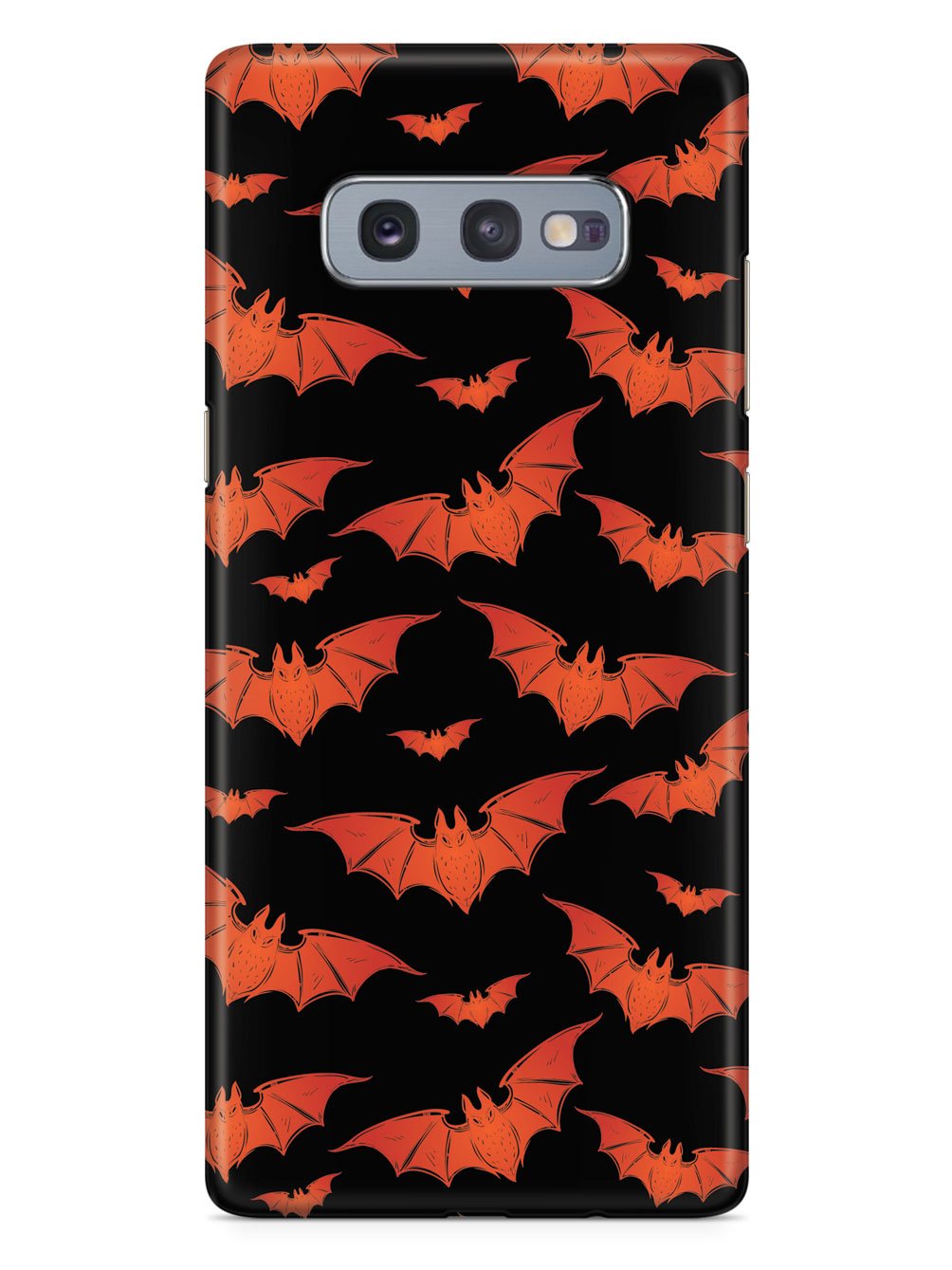 Orange Halloween Bats - Black Case