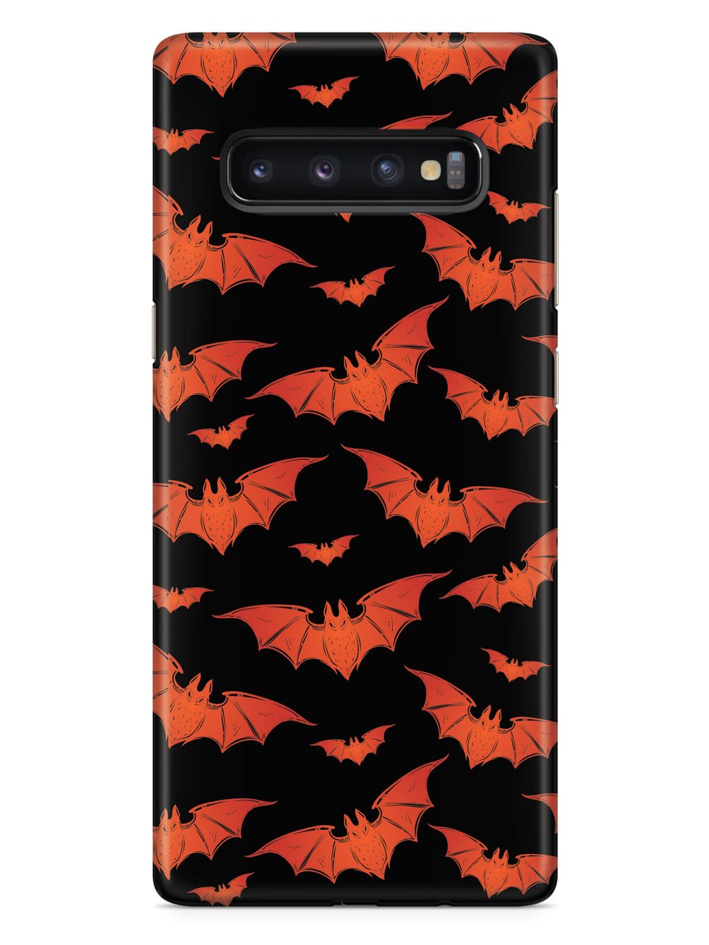 Orange Halloween Bats - Black Case