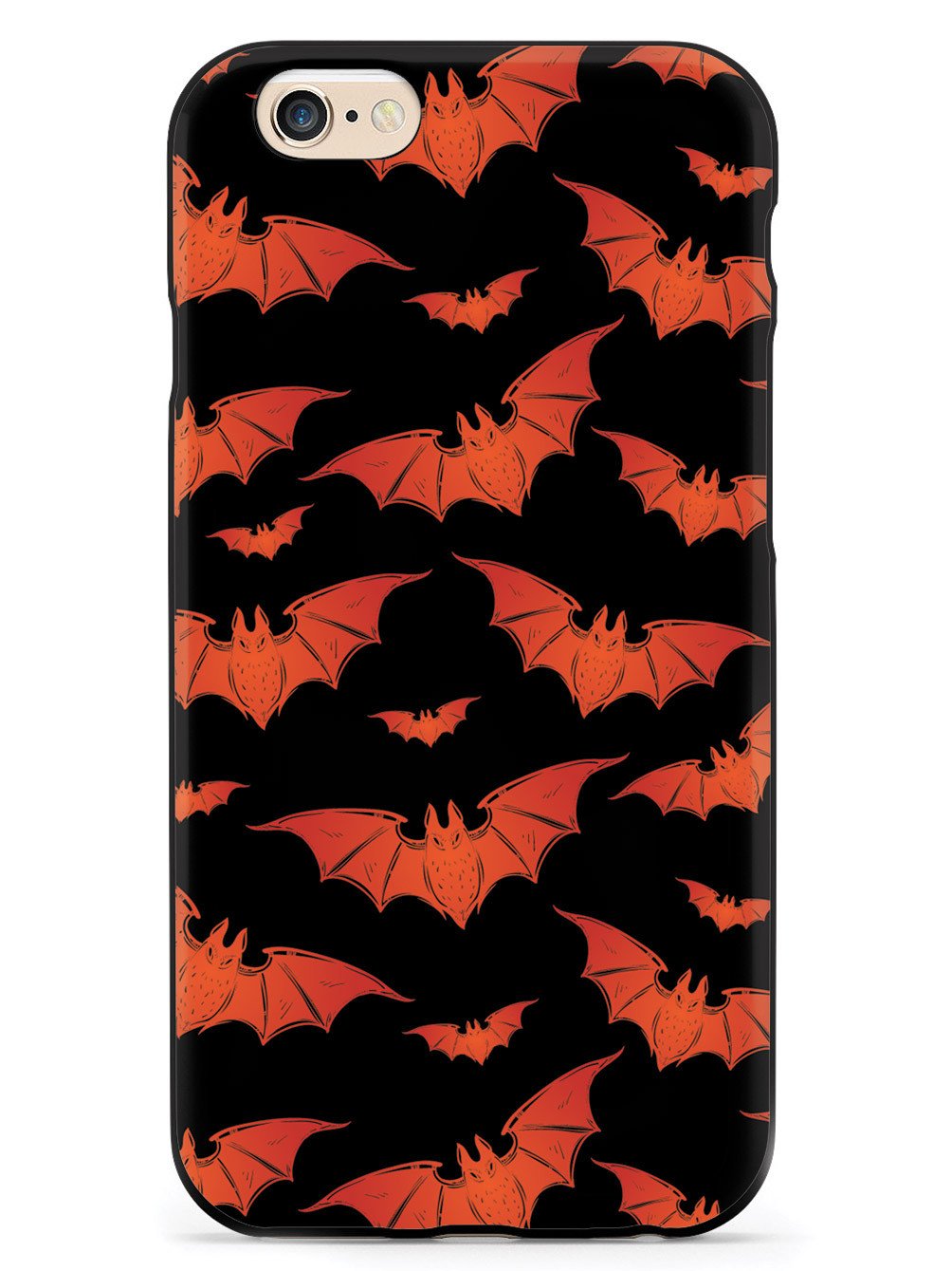Orange Halloween Bats - Black Case