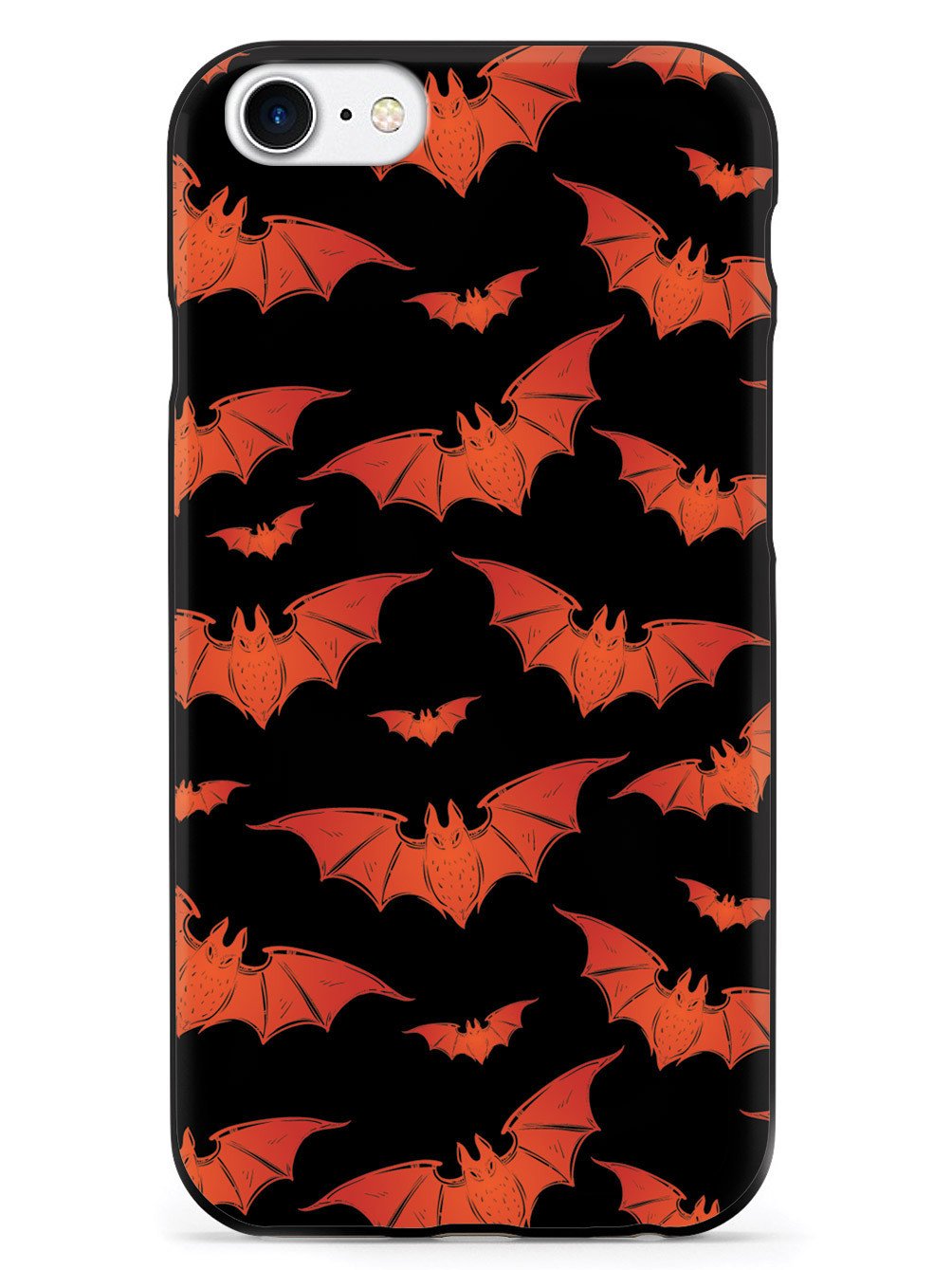 Orange Halloween Bats - Black Case
