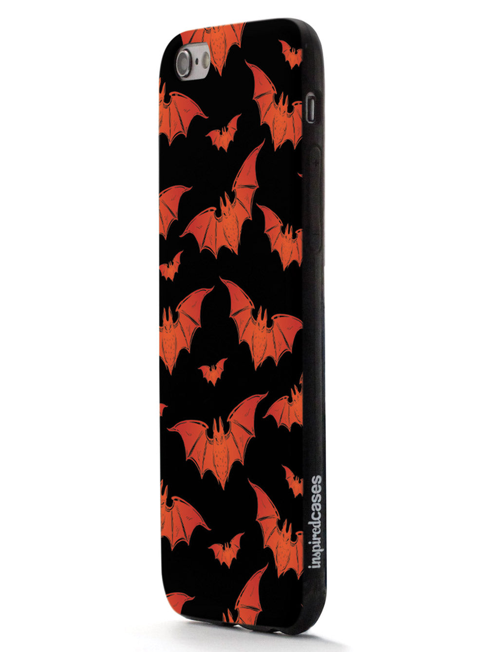 Orange Halloween Bats - Black Case