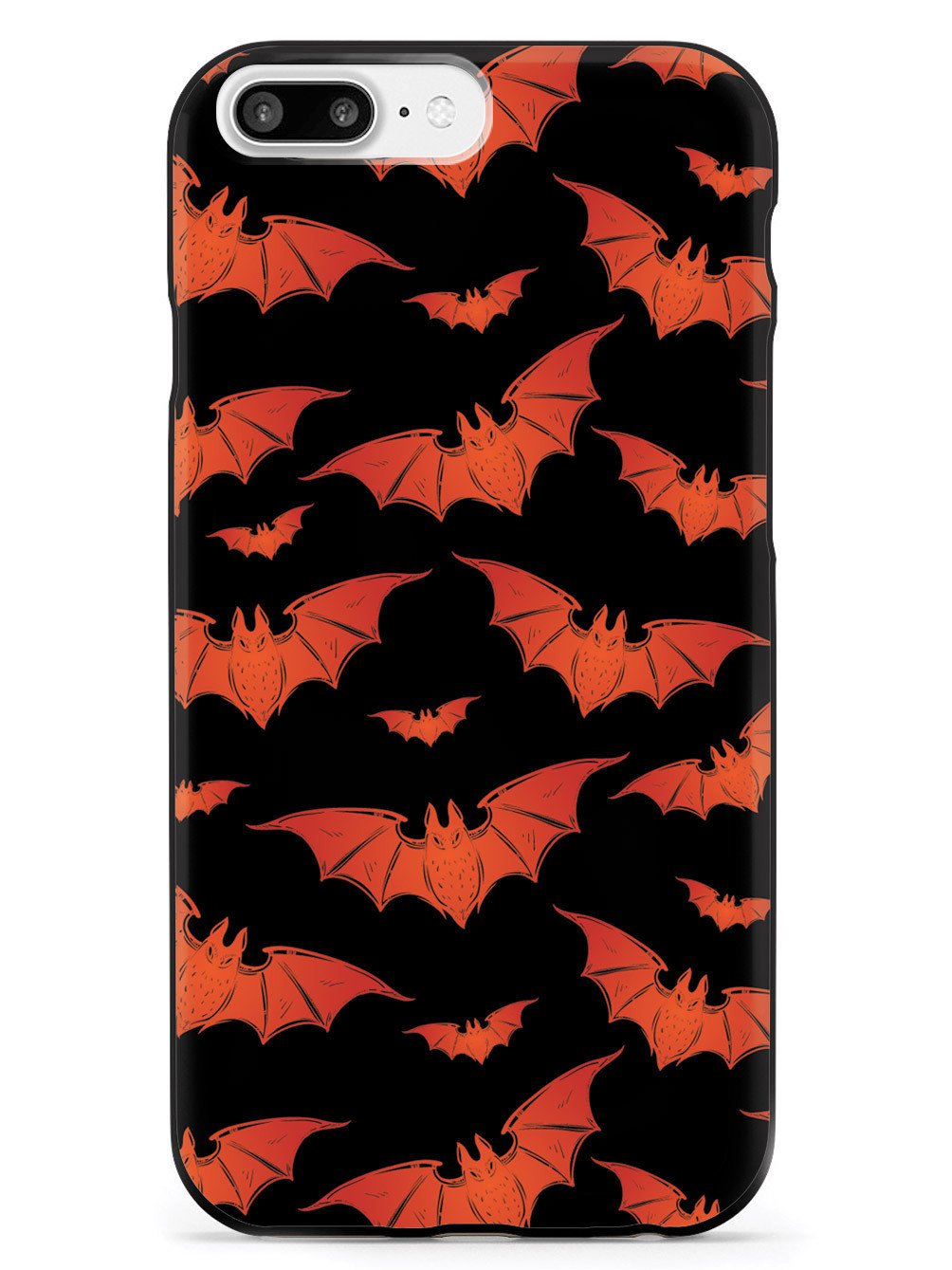 Orange Halloween Bats - Black Case