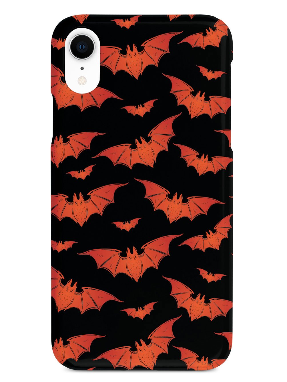 Orange Halloween Bats - Black Case