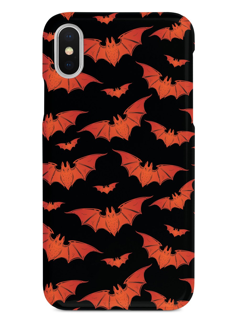 Orange Halloween Bats - Black Case