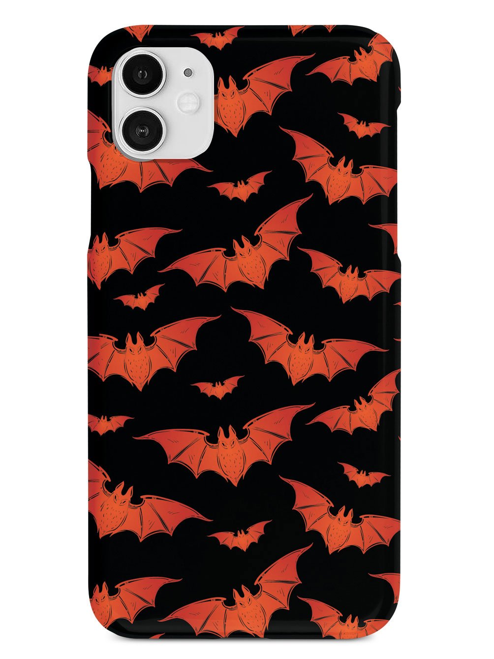 Orange Halloween Bats - Black Case