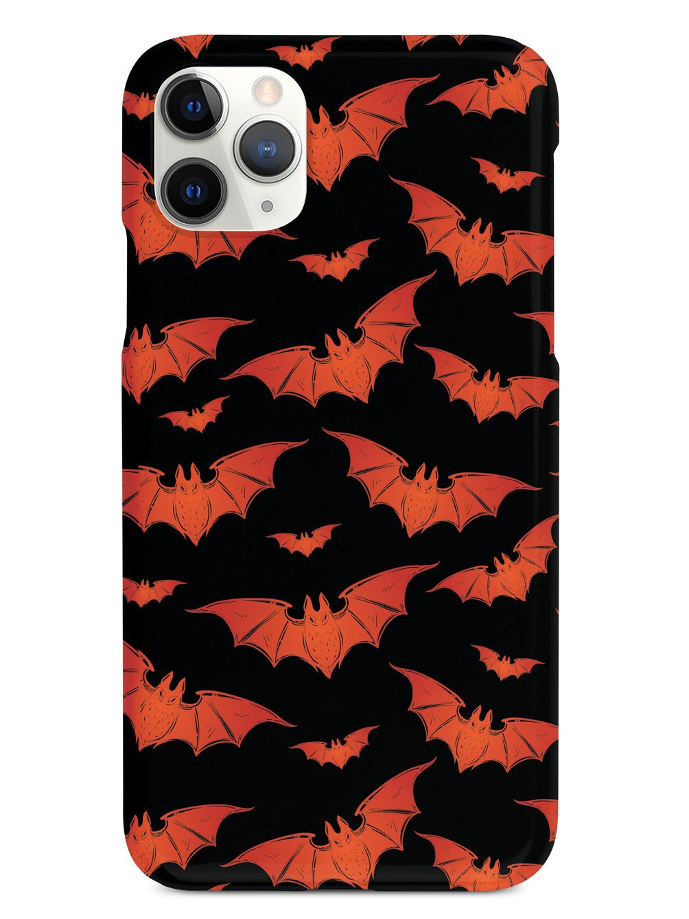 Orange Halloween Bats - Black Case