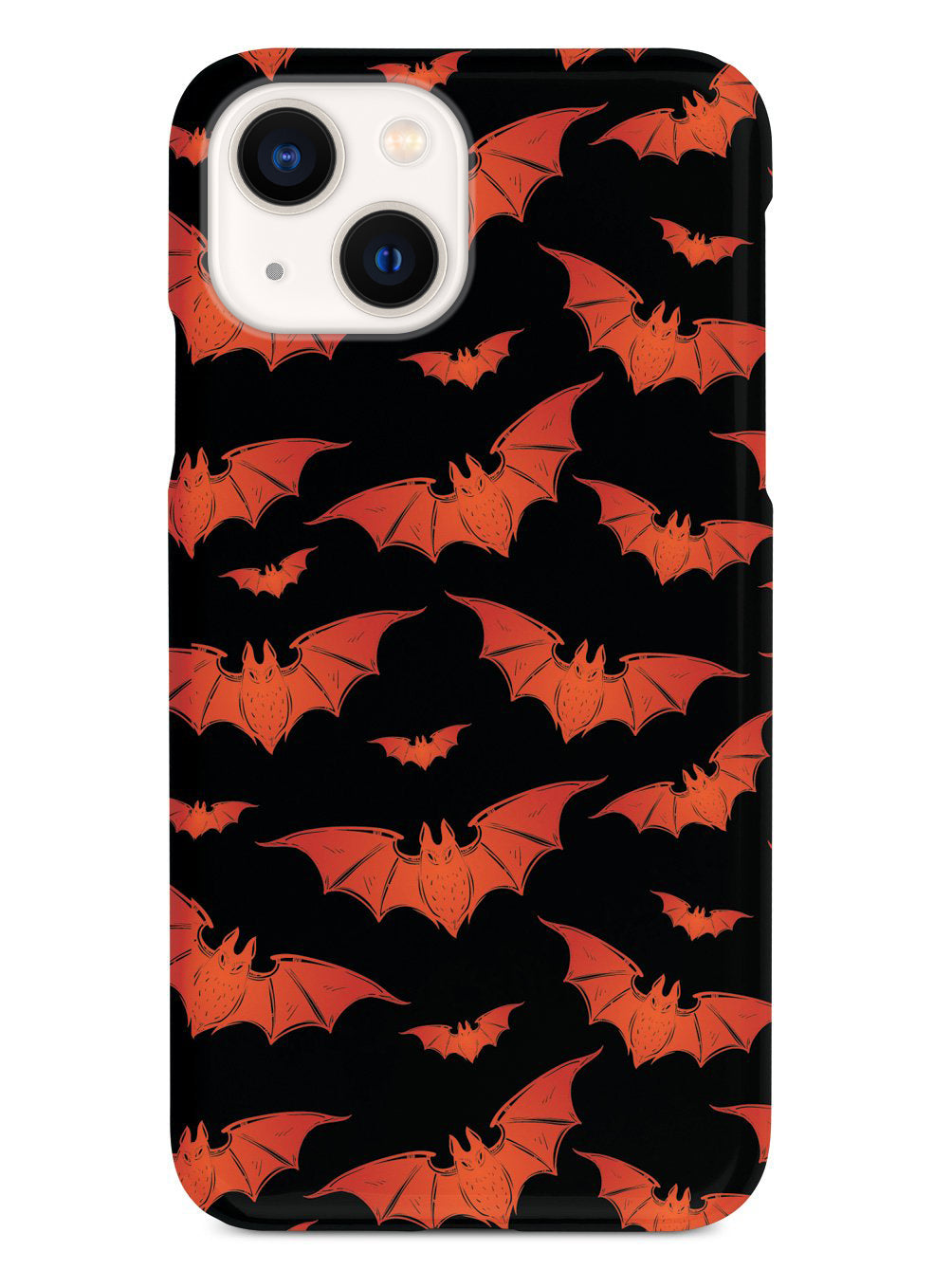 Orange Halloween Bats - Black Case