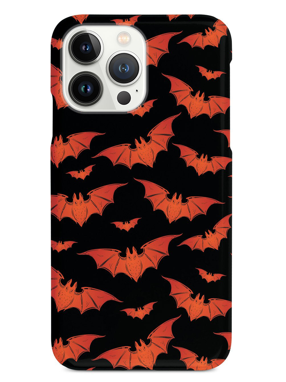 Orange Halloween Bats - Black Case