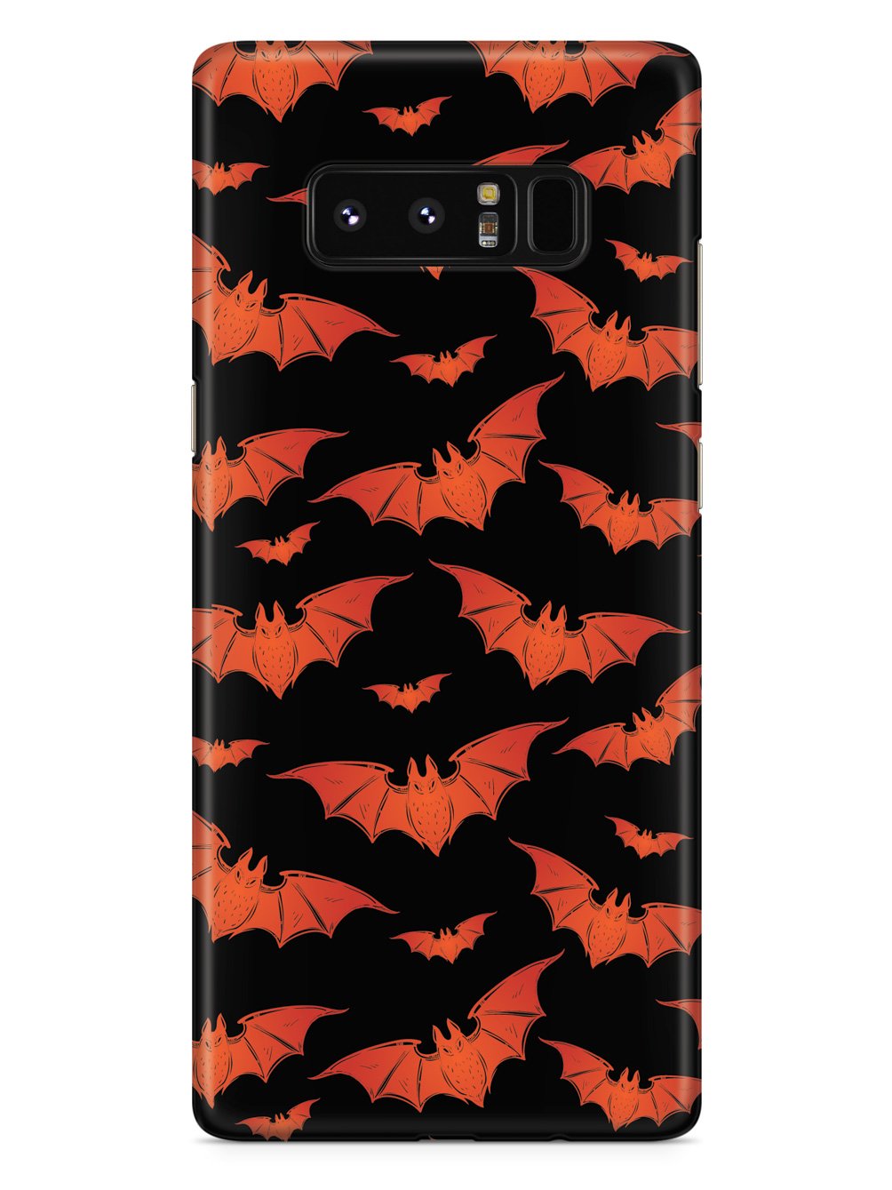 Orange Halloween Bats - Black Case
