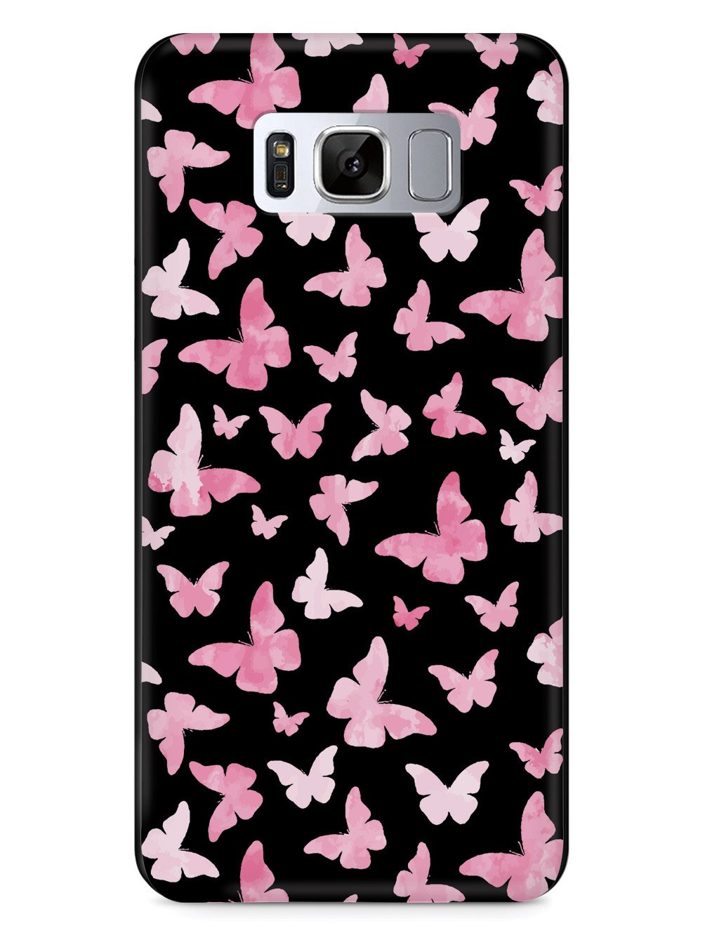 Pink Butterflies - Black Case