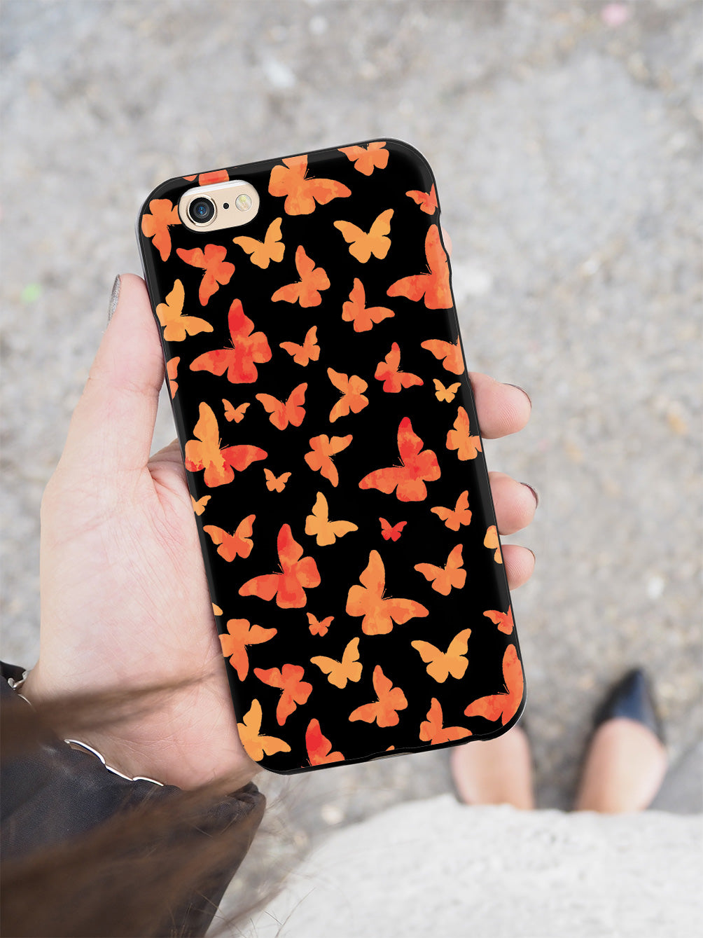 Orange Butterflies - Black Case