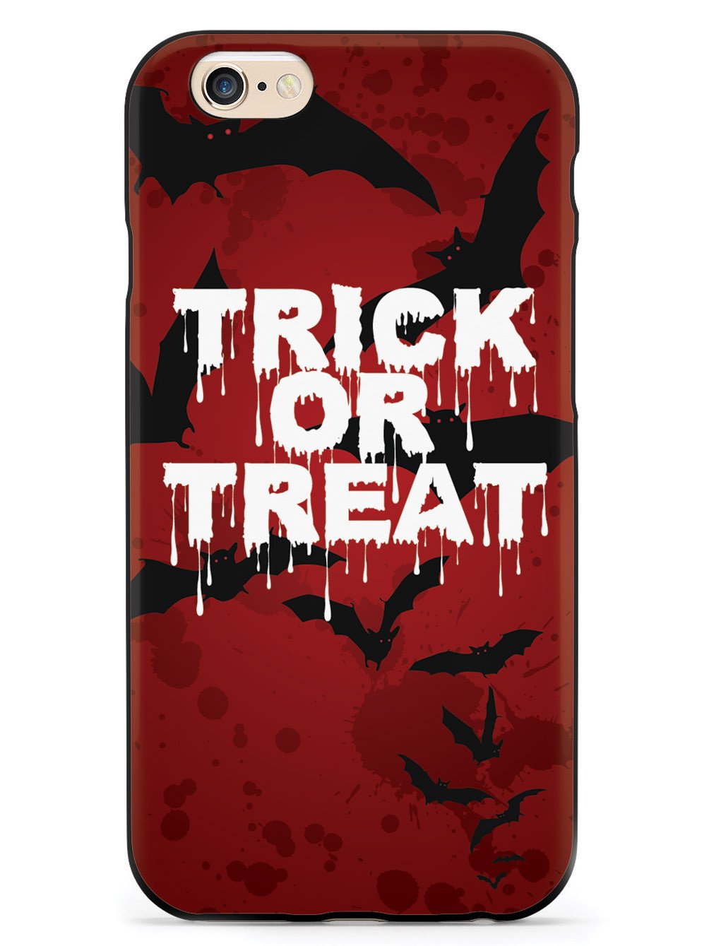 Trick or Treat - Bats in Red Background - Black Case