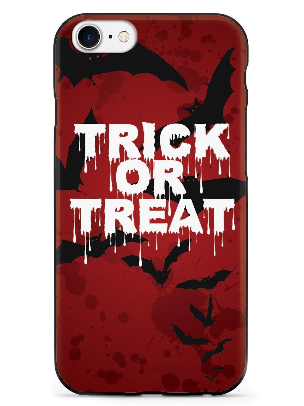 Trick or Treat - Bats in Red Background - Black Case