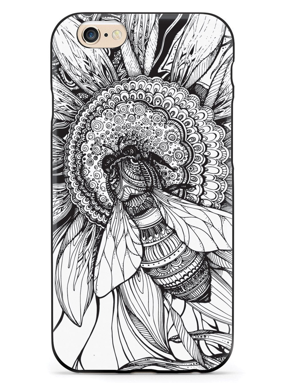 Sunflower & Bee - Sketch - Black Case