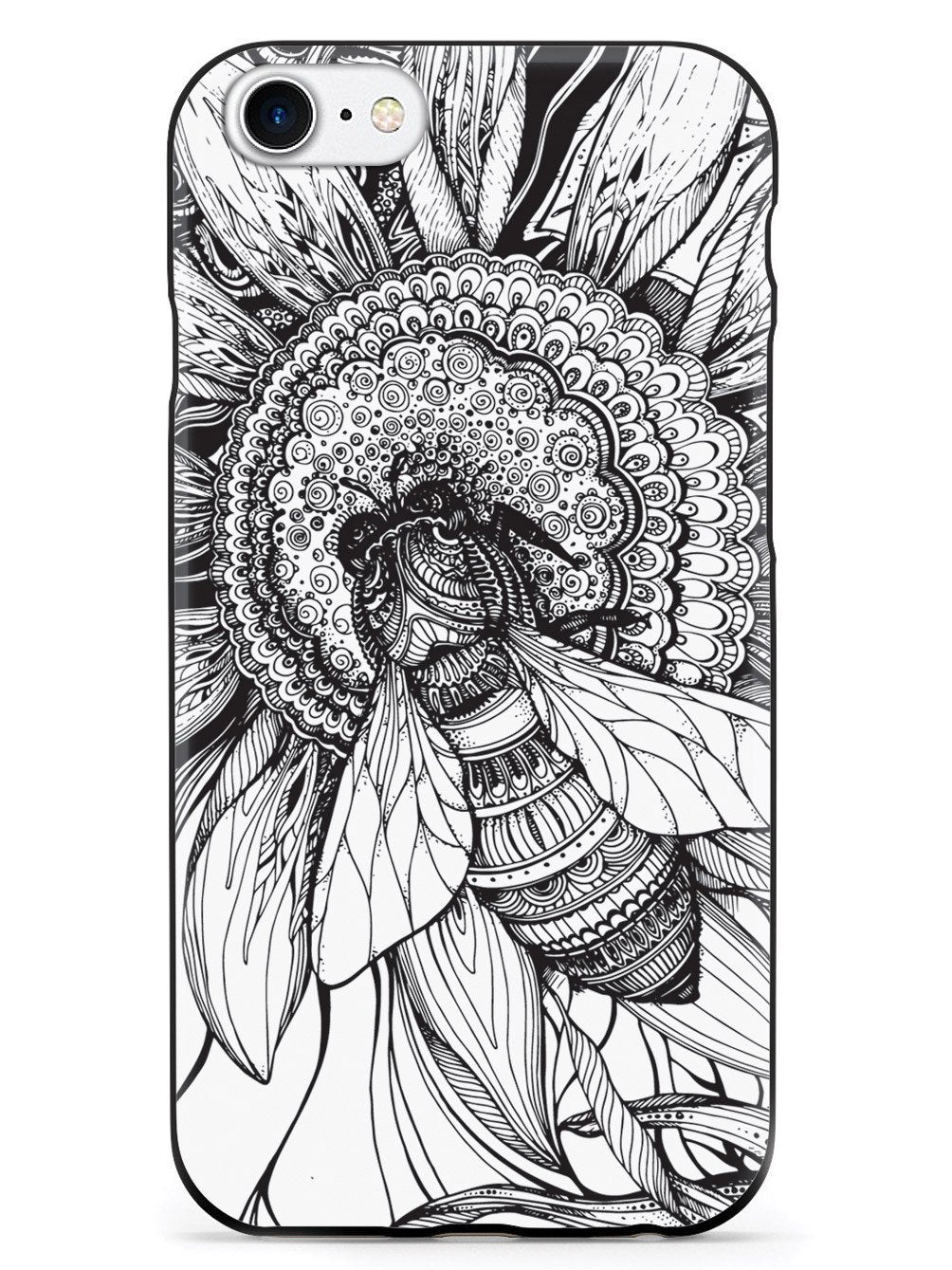 Sunflower & Bee - Sketch - Black Case