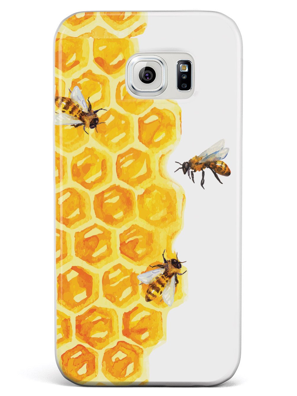 Watercolor Bees on Honeycomb - White Case