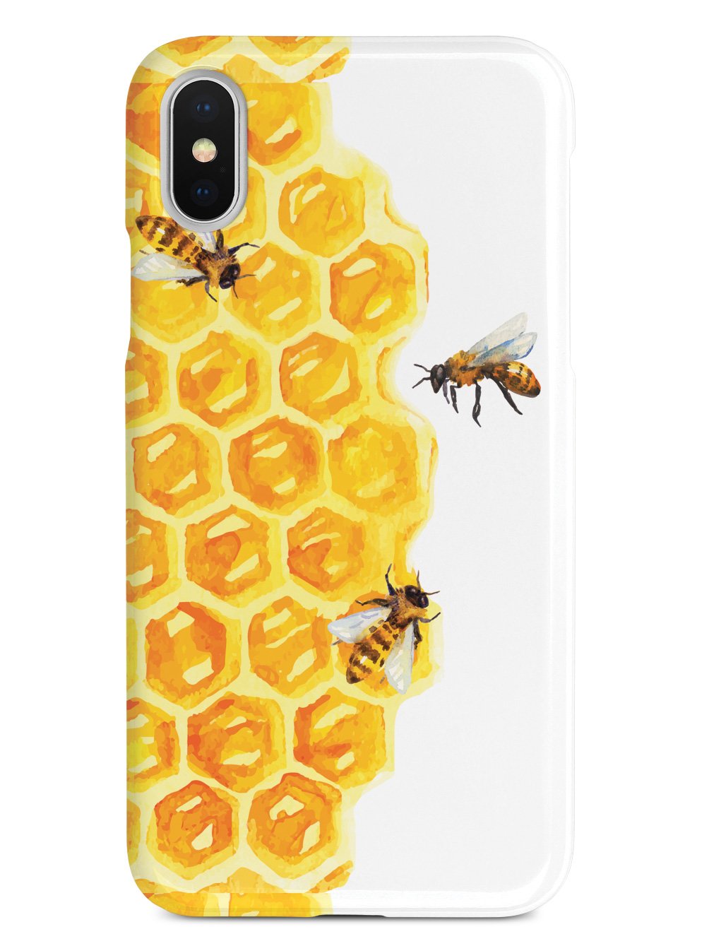 Watercolor Bees on Honeycomb - White Case
