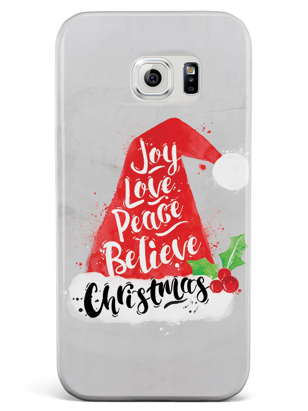 Joy, Love, Peace, Believe - Christmas Hat - White Case
