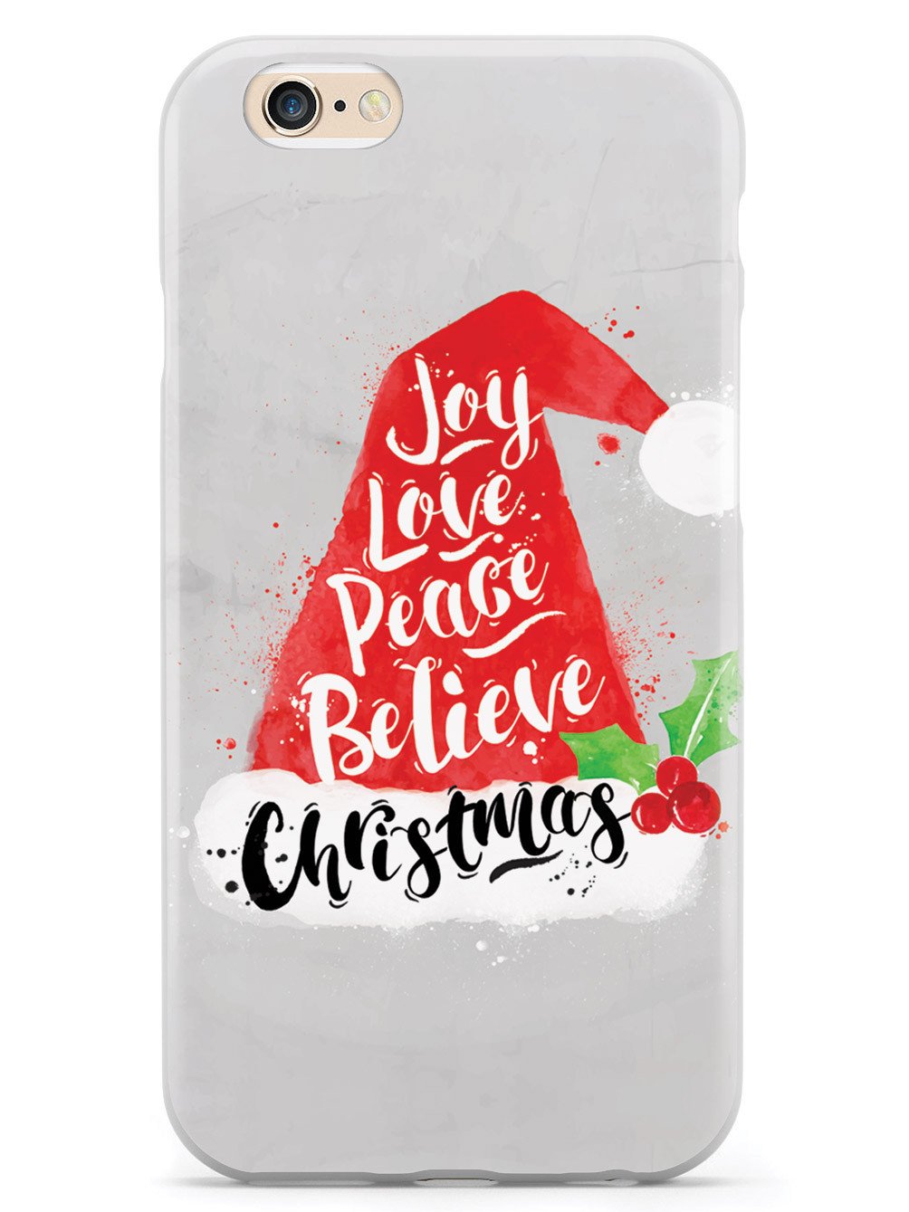 Joy, Love, Peace, Believe - Christmas Hat - White Case